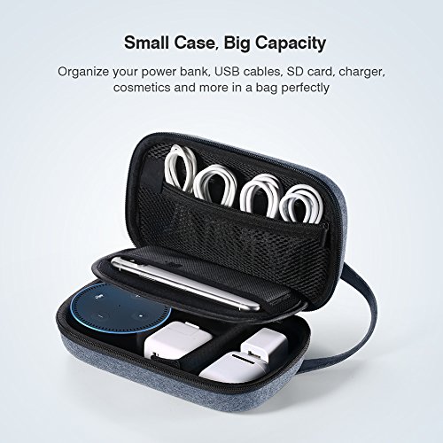 UGREEN Travel Case Gadget Bag, Portable Electronics Accessories Organiser, Cable Tidy Storage Box Pouch, with Double Layer, Zipper, Snap Hook, Carrying Strap, Small, Grey - Image 5