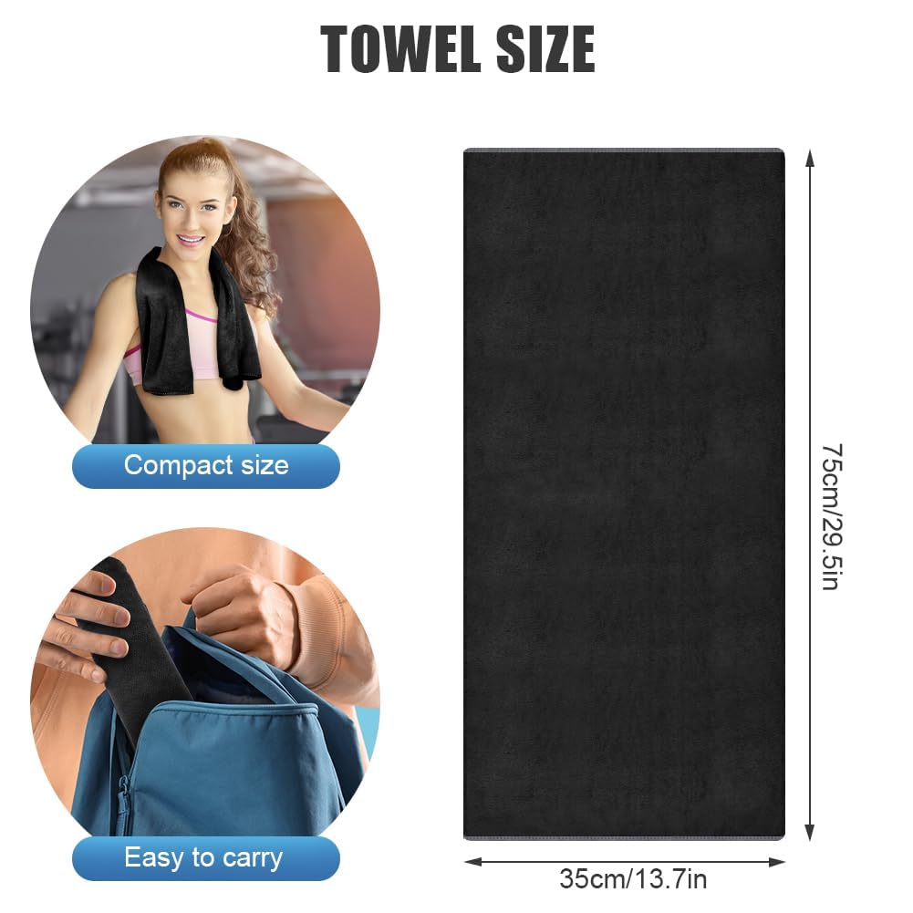 HAGOT 3 Pack Asciugamano Sportivo in Microfibra, Super Assorbente e Traspirante, Leggero, ad Asciugatura Rapida, per Yoga, Campeggio, Palestra, Fitness, 75 cm x 35 cm