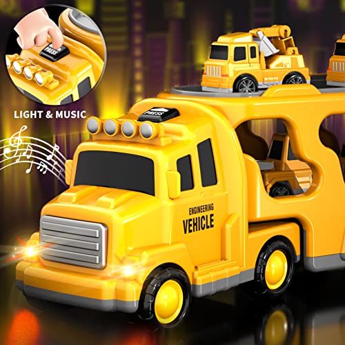 Bennol Toddler Trucks Toys For Boys Age 1-3 3-5, 5 In 1 Construction Car Truck For Toddlers Boys Girls 1 2 3 4 5 6 Years Old, Toddler Boy Toys Christmas Birthday Gift Car Sets With Light Sound #TOP1