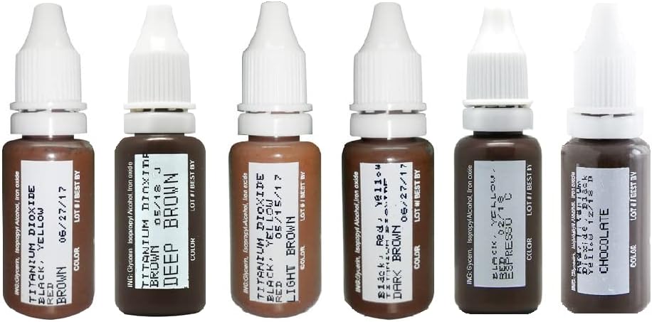 Microblading Pigments BIOTOUCH for Eye Brows 6 bottles Cosmetic Tattoo Ink Microblading Supplies Microblading Colors