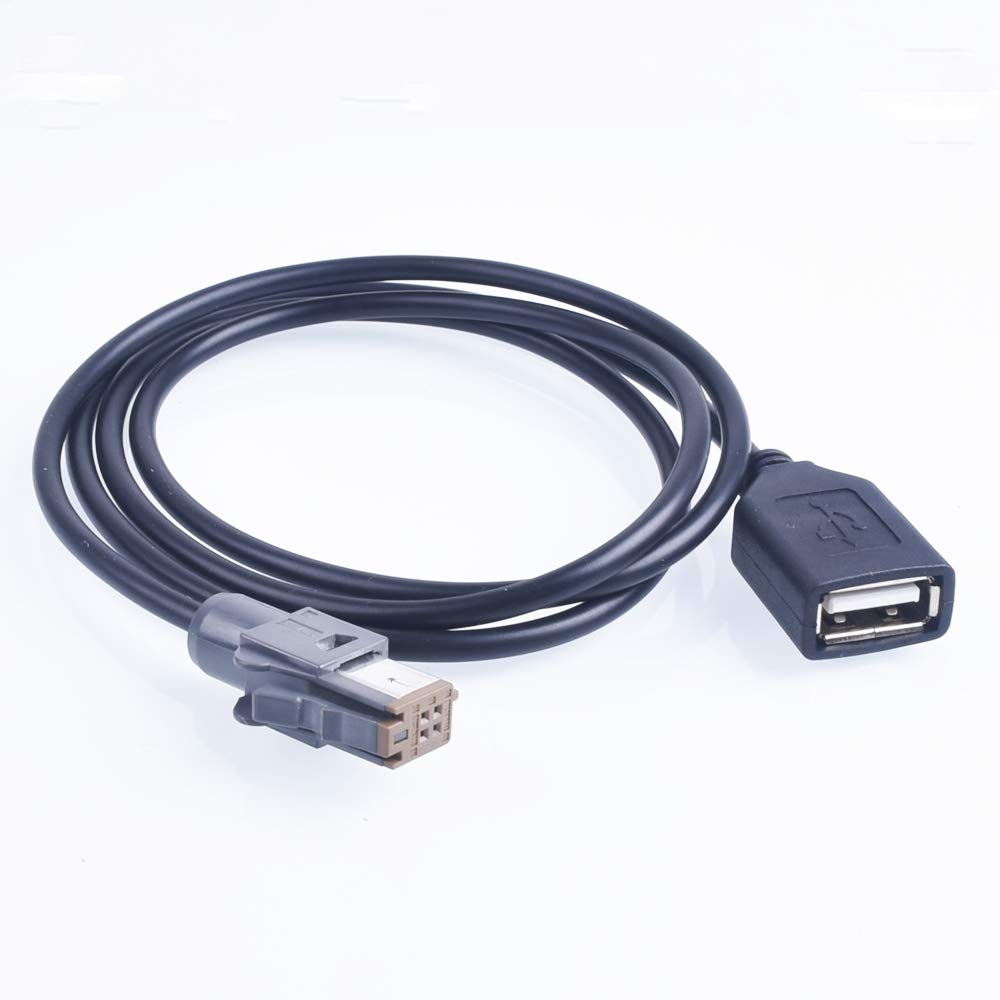 NLLeZ 1pc Car Aux Audio Input Media Data Wire Plug To USB Adapter Conector For Su-zuki For Su-baru