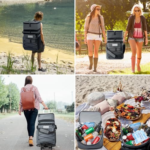 Odoland 72Can Wheeled Soft Cooler Bag, Leakproof Insulated Camping Cooler by Odoland - Image 7