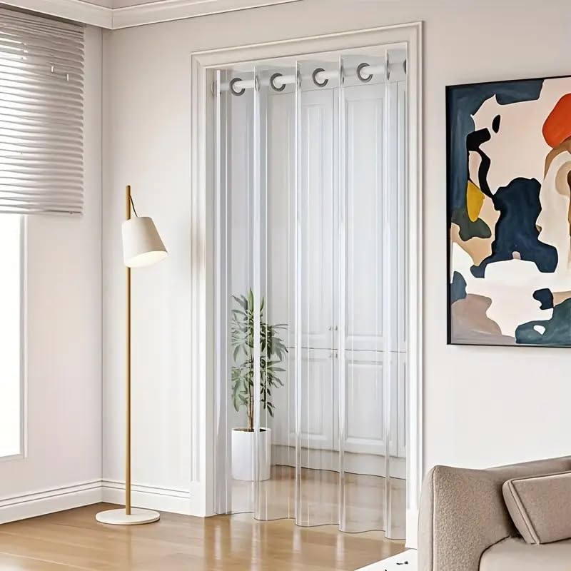 Homerz PVC Pack of 2 Transparent AC Curtain | Waterproof | All Seasons, AC, Rain, Dust & Wind Protection| 4.5 ft Wide cupboards, Drawer Liners (Pack of 2, 9 feet) 3