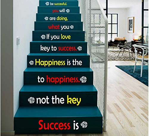 Image of CVANU Letters Wall Decor Stickers Stair Decals Quotes Stairway Decals Quote Steps Vinyl Stickers Lettering Family Staircase Decal Multicolor (Stairs-pg 27)
