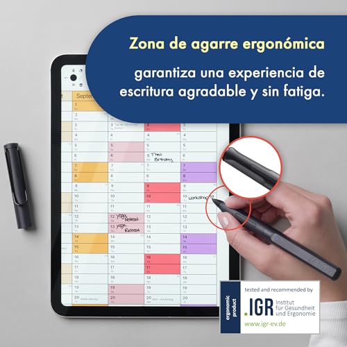 Lápiz para iPad LAMY safari note+ steel black de diseño ergonómico 5