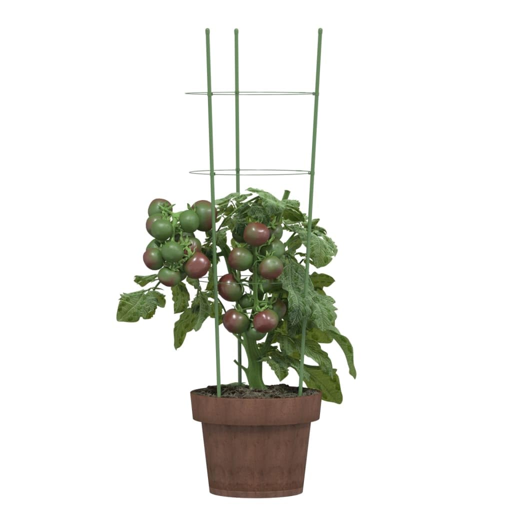 Soportes resistentes para plantas trepadoras, con 3 anillos para verduras, 5 unidades de acero para tomates y pepinos