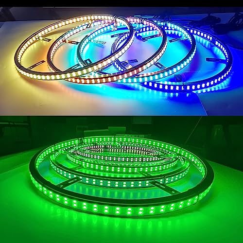 Kingshowstar 17" RGBW LED Wheel Lights, Multi-Color 4 Row Wheel Ring Light Super Bright Car Rim Lights Quad Row Waterproof Tire Light Kit with Remote App Controller for Car Truck SUV Off Road - Image 3
