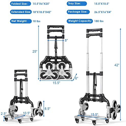 Carretilla plegable con capacidad de 180 lbs y mango ajustable miniatura 5