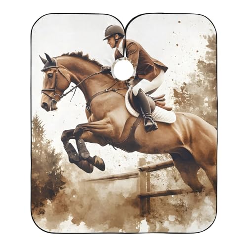 Hezely Horse Riding Hair Dye Cape, Barber Cape for Adults,Waterproof Salon Cape,Waterproof Hairdressing Styling Hair Cutting, 65