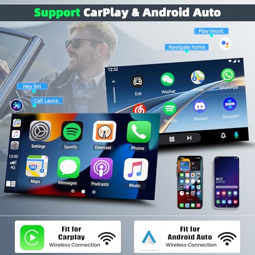 4+64G Double Din Car Radio Stereo for 1998–2008 Ford E-250 E-350 Super Duty, Update 10.1 inch Touch Screen Car Stereo with Wireless CarPlay Andriod Auto,Bluetooth/GPS/HiFi/SWC/AHD Backup Camera by TukboTech - Used condition - Image 4