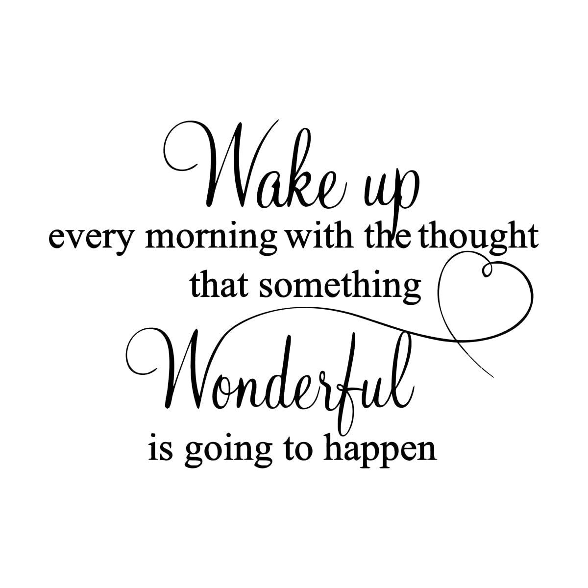 Happiness Wall Stickers Wake up Every Morning Love Quotes Home Decoration Living Room Vinyl Bedroom Artistic Wardrobe Decal Small - 30x42cm — image 1