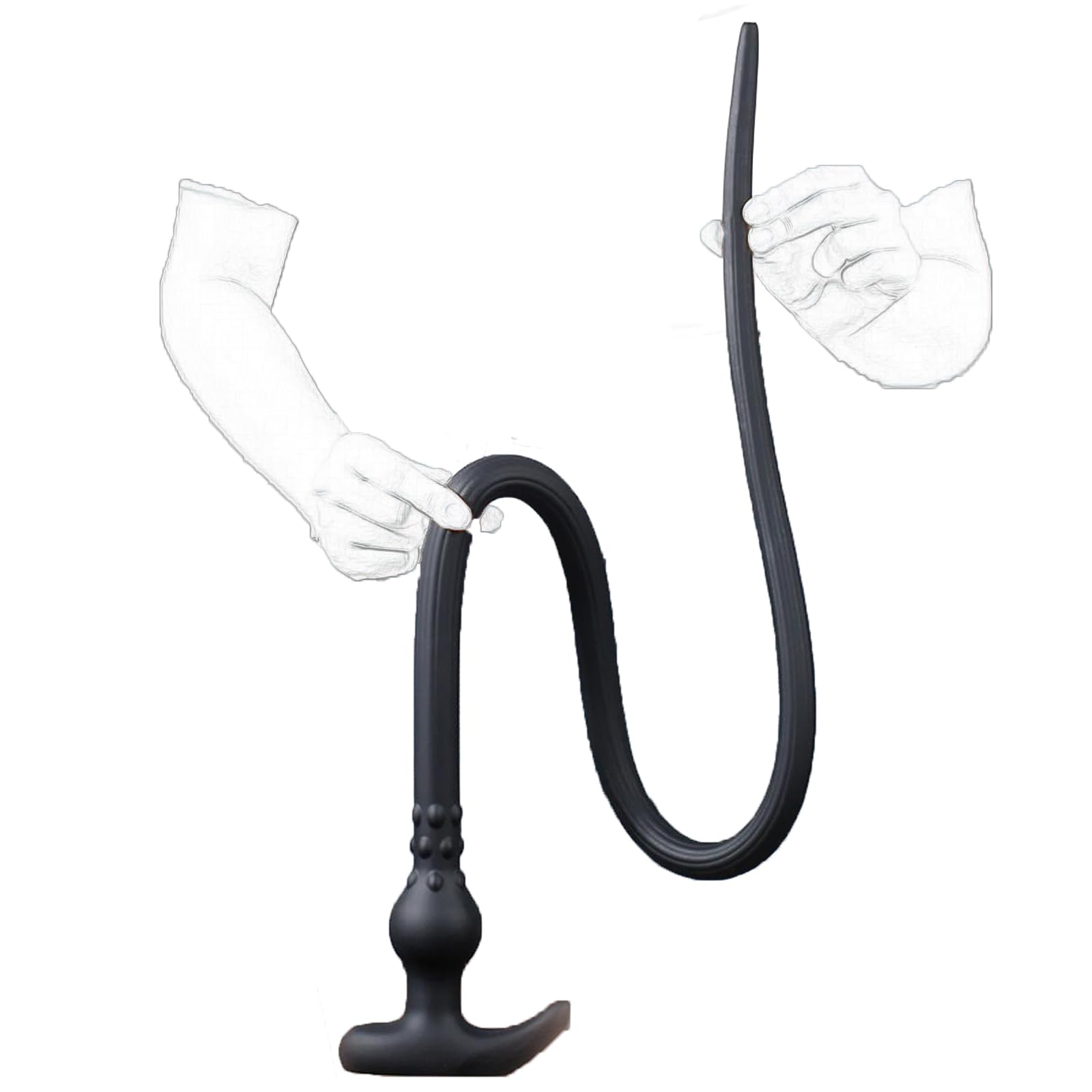 Silikon Extra Lang Analdildo Analdusche Einlauf Analreinigung Analduschkopf Spülung Vagina intimduschen Klistierschlauch Vaginaldusche SM Enema Irrigator Intimreinigung für Männer Frauen(L)