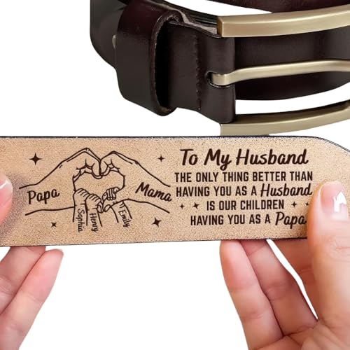 To My Husband The Only Thing Better Than Having You As A Husband Is Our Children Having As A Papa, Personalized Leather Belt for Him, Custom Belt with Kid's Names, Gift for Husband, Father's Day2