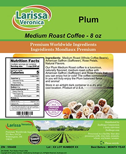 Plum Medium Roast Coffee (8 oz) en grano natural miniatura 2