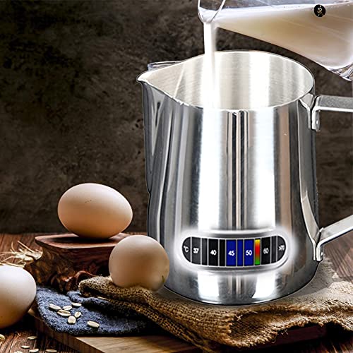 Anwangda Melkkan, RVS Handheld Stoomende Melk Opschuimende Werper Roestvrij, Vlekbestendig, Crash-Proof, Hittebestendige Melkopschuimer Pitcher voor Barista Cappuccino Espresso Making (Maat: 350ml) - Image 4
