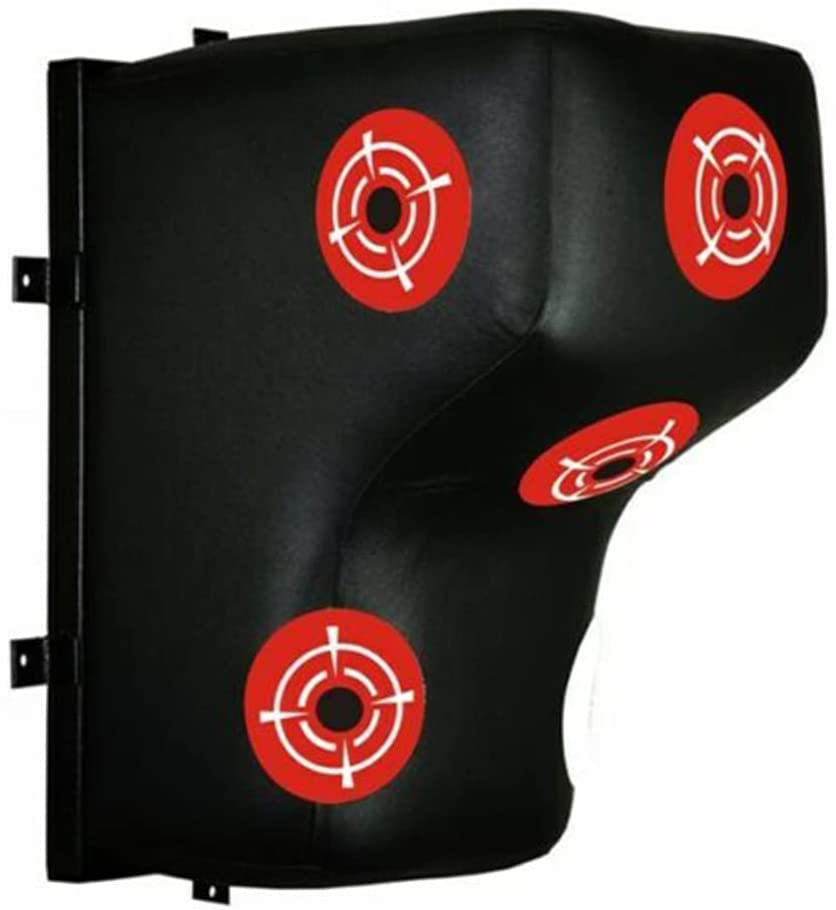 MAXX Leather Wall Mounted Striking Punch Bag punch pad Wall Punchbag 2 (SMALL- 43 X 25 X 32cm, BLACK/RED)