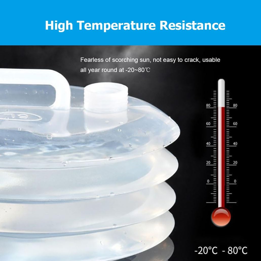 Seau à Eau Pliable, 5L/10L/15L, conteneur d'eau Pliable et Portable, sans BPA, idéal pour Le Camping, la randonnée, la pêche, l'escalade, Les Pique-niques, Les barbecues et Les voy