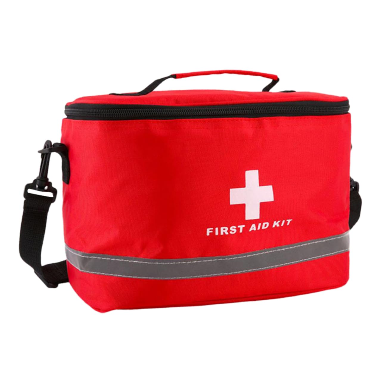 PACKOVE Portable Cylinder Shape Emergency First Aid Bag and Durable Handheld for Outdoor Activities and Family Emergencies Red with Shoulder Strap Random Color