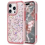 ROSEHUI Funda protectora para iPhone 13 Pro con lentejuelas y purpurina para iPhone 13 Pro, con diamantes de imitación brillantes, delgada, de silicona suave, a prueba de golpes, para mujeres, niñas y