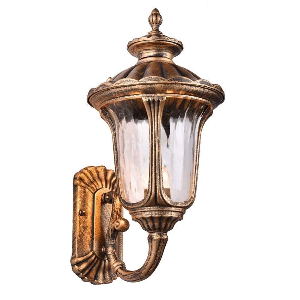 CVdrtyED Outdoor Wall Lights E27 Waterproof Outdoor Wall Light Aluminum Glass Exterior Sconce Europe Lamp for Garden Doorway Corridor Durable Porch(Bronze,H 50CM)