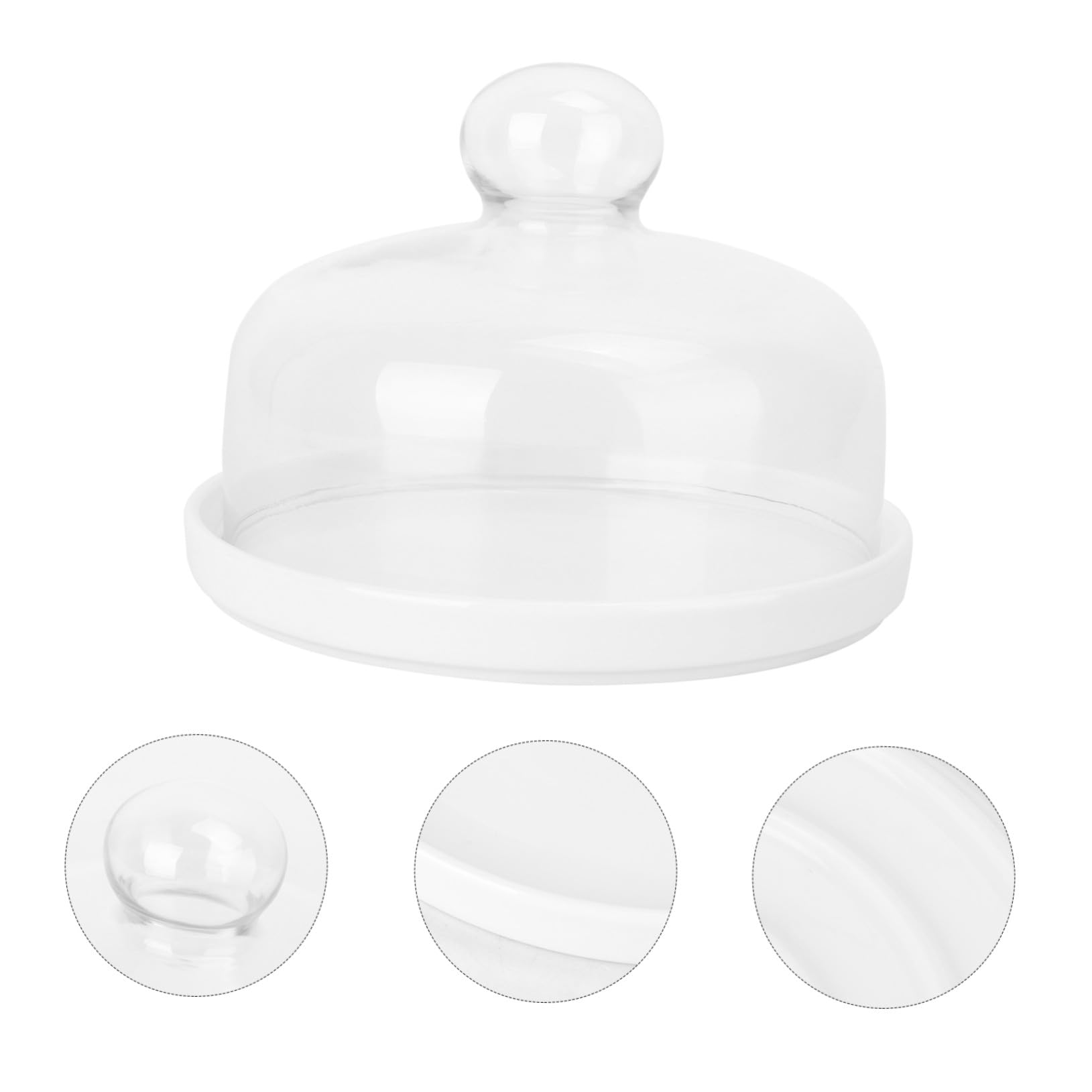 Transparente para Bandeja de Alimentos Tapa Redonda para Pasteles Resistente Cambios Térmicos para Lavavajillas y Refrigerador para Proteger Postres y Snacks