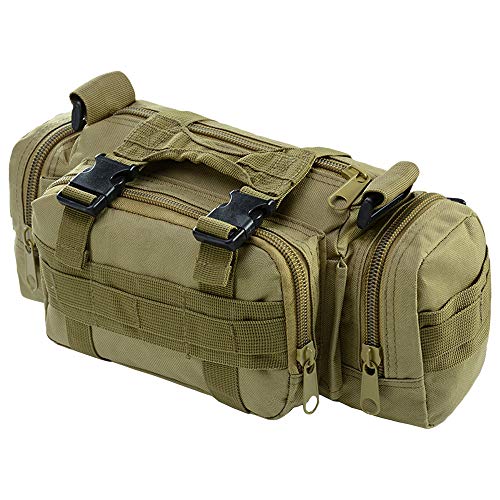 Alomejor Sac à Bandoulière, Capacité Élevée, Sac Oxford, Multi-Poches, Léger et Résistant, pour Voyage, Cyclisme, Pêche, Escalade, Photographie