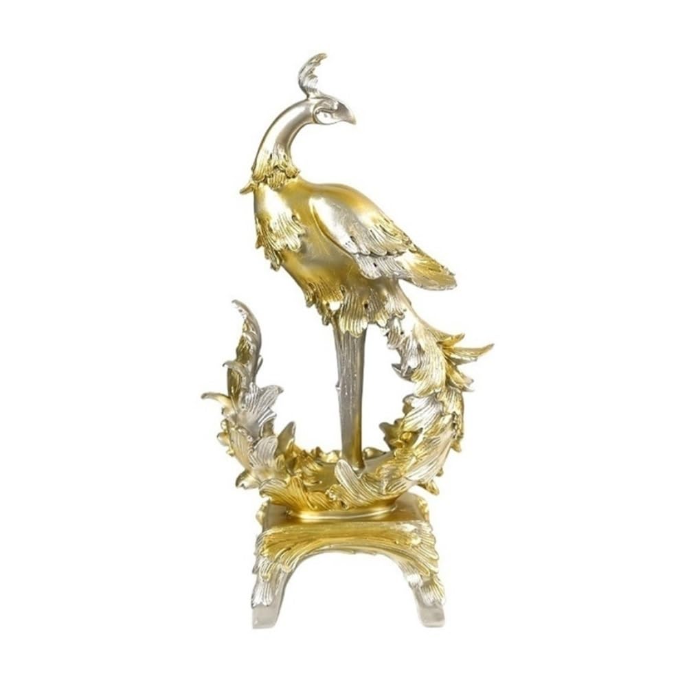 zhuyanbo007 Desk Statue, Light Luxury Phoenix Shape Ornaments Creative Mascot Porch Living Room Desktop Home Decoration(Gold)