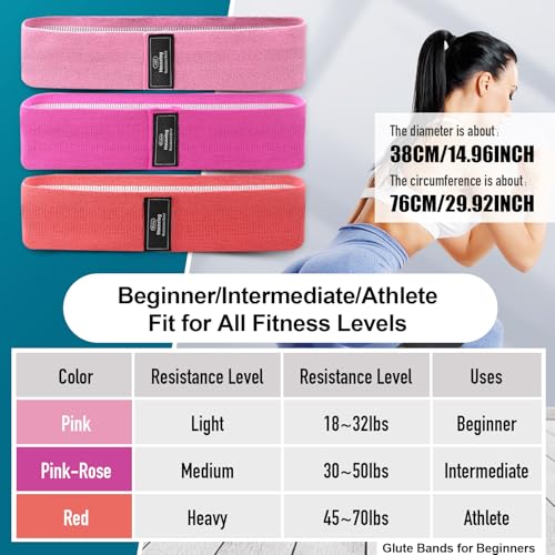 Image of Resistance Bands Sets Portable Exercise Loops for Legs and Hip 3 Resistance Level Workout Weight Bands with Non-Slip Design Workout Flexbands for Home Gym Office Yoga Pilates