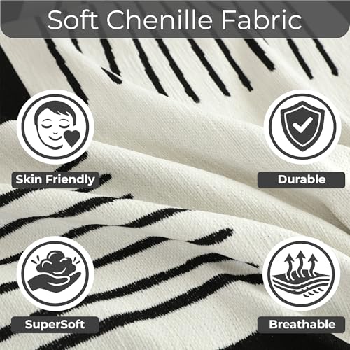 Image of Story@Home Premium Chenille Sofa Mat 3 Seater Wooden Sofa Cover | Anti Slip Sofa Cover Mat 3 Seater 180x180cm for Complete Protection | Make Your Own Sofa Mat Set - White & Black