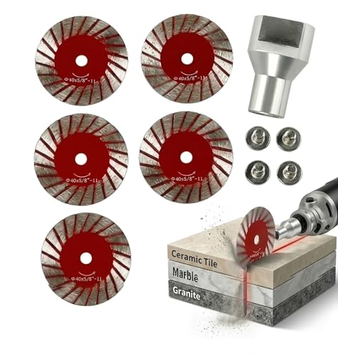 1.57' Professional Mini Diamond Saw Blades Set (5 Set), Precision Cutting Disc for Angle Grinder, Stone, Concrete, Tile, Marble, Granite, Masonry, Rock, Porcelain, Dry Wet Carving & Engraving (5)