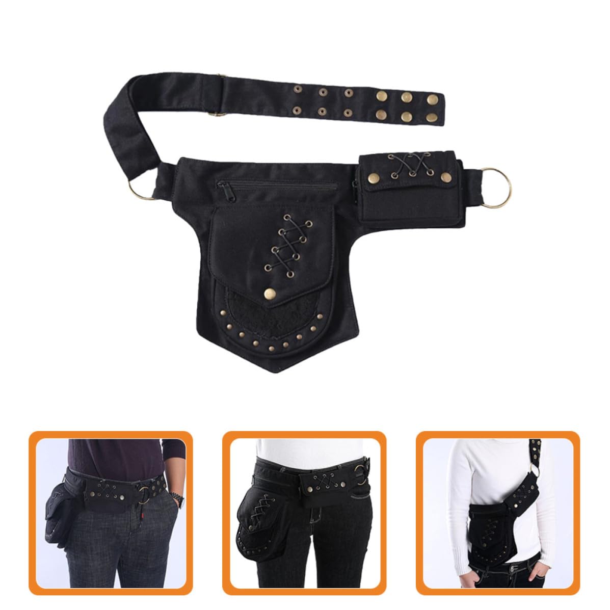 FOMIYES Funda para Senderismo para Adecuado de Hombre y Mujer Actividades y Teléfono Móvil Resistente Práctica Algodón Aleación de Aluminio, Bolsa de Cintura al Aire Libre