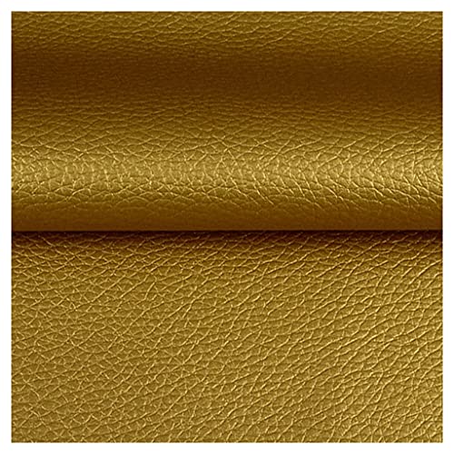 Tissu cuir simili de tapisserie haut de gamme champagne gold aspect skaï texturé 1,4x2m
