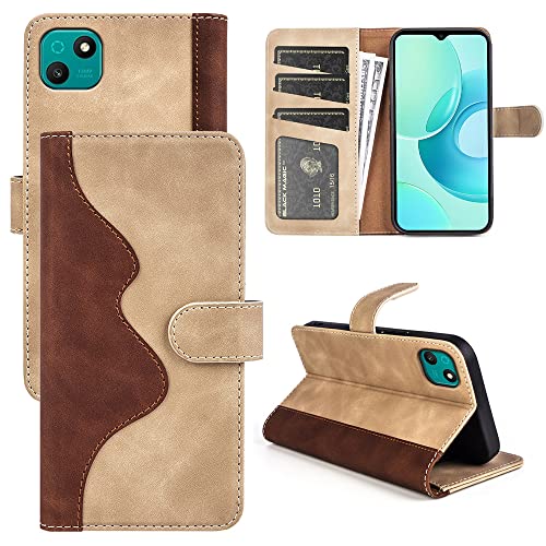 Fertuo Coque pour Wiko T10, Antichoc Étui Housse en Cuir à Rabat Flip Cover Case avec Porte Carte, Support et Fermeture Magnétique [Silicone Interne]...