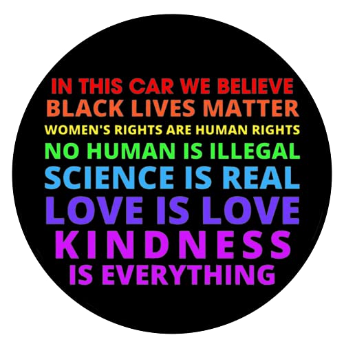 in This Car We Believe Magnet, Spread Kindness Diversity and Inclusivity Magnetic Decals for Cars, Inspirational Equality Quotes, 5.5 Inches (Kindness Is Everything)