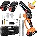 Professional Mini Cordless Chainsaw 6-Inch – Powerful Portable Electric Chain Saw with Dual 21V Batteries, Fast USB Charging & Safety Features for Heavy-Duty Tree Cutting & Firewood