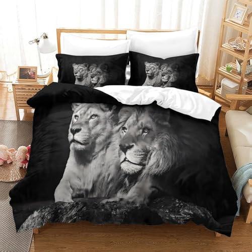 Housse de couette lion parure de lit 3D imprimée en haute définition