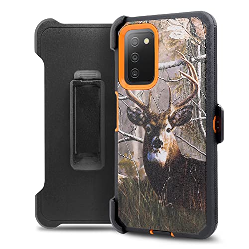 Thousandgear SAMSUNG A03S Designed For Samsung Galaxy A03S Shockproof Holster Tough Rubber Rugged Hybrid Case Silicone Triple Protective Anti-Shock Shatter-Resistant Mobile Phone Built In Screen Protector cover