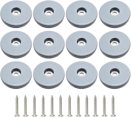 Alamic Deslizadores para muebles de 1.5 pulgadas, resistentes deslizadores para muebles, deslizadores de patas redondas reutilizables con tornillos