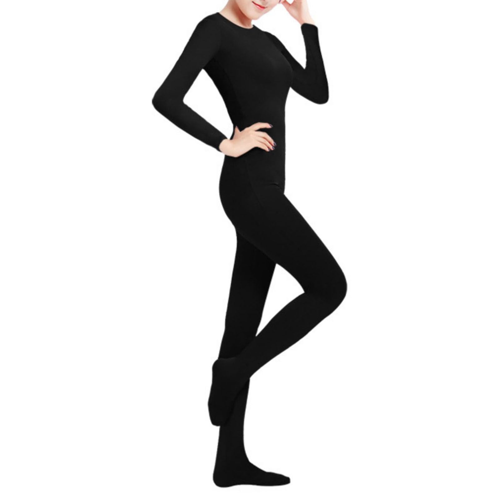 Tuta da donna a girocollo in spandex, a maniche lunghe, stile Zentai, per Halloween