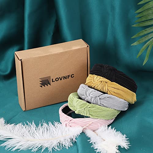 Lovnfc Head Bands For Women'S Hair 5Pcs Pleated Knot Headbands For Women No Slip Fashion For Women Girls Wide Top Knot Turban Hair Bands thumb #5