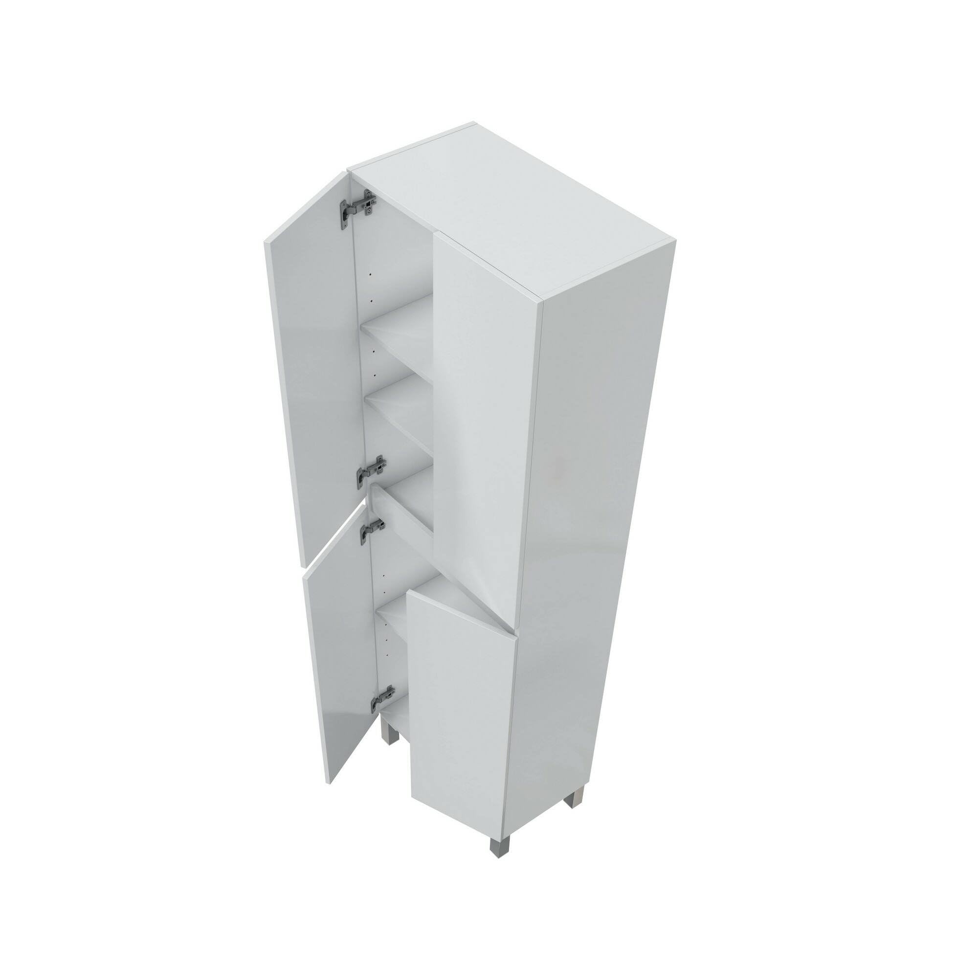 Dmora Armadio Multiuso Grande Sarat 60x182h cm Bianco Lucido 3 Ripiani Apertura Battente, 5 Vani