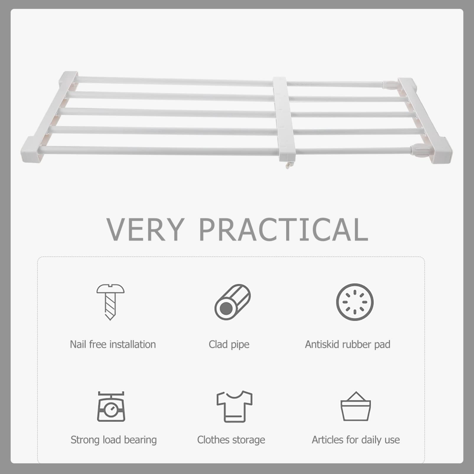 Cabilock 1pc Wardrobe Separator Versatile Clothing Storage Bracket for Closet Organization Punch Design for Easy Installation