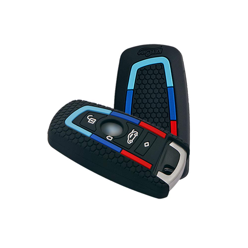 Keycare Silicone Key Cover Compatible for 1 3 4 5 6 7 Series X3 X4 M5 M6 GT3 GT5 4 Button Smart Key (T1) (Black)-image-16