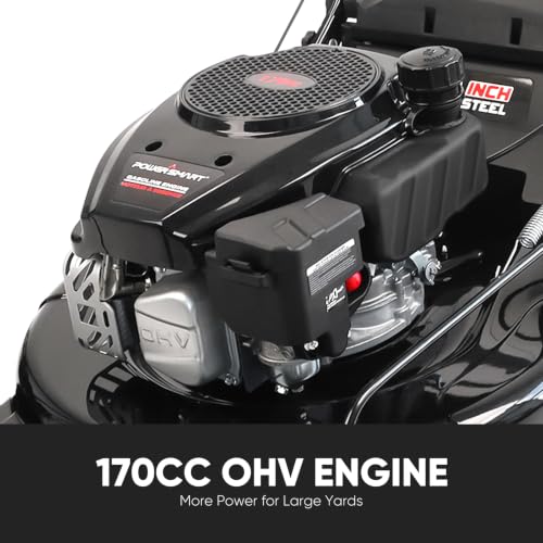 Image of PowerSmart 22-Inch Self Propelled Gas Lawn Mower, 170cc 4-Cycle OHV Engine, 3-in-1 Mulch /Bag /Rear Discharge, 6 Cutting Heights