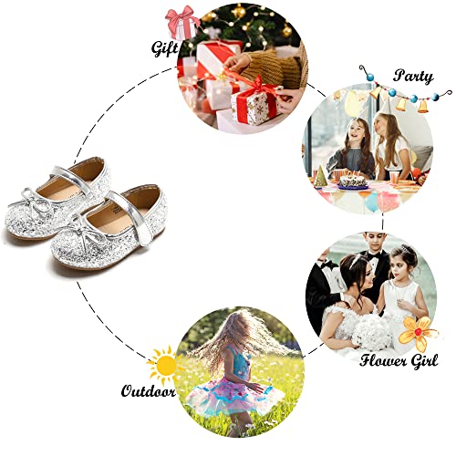 Image of Felix & Flora Toddler Flower Girl Dress Shoes - Girl Ballet Flats Party School Shoes Wedding
