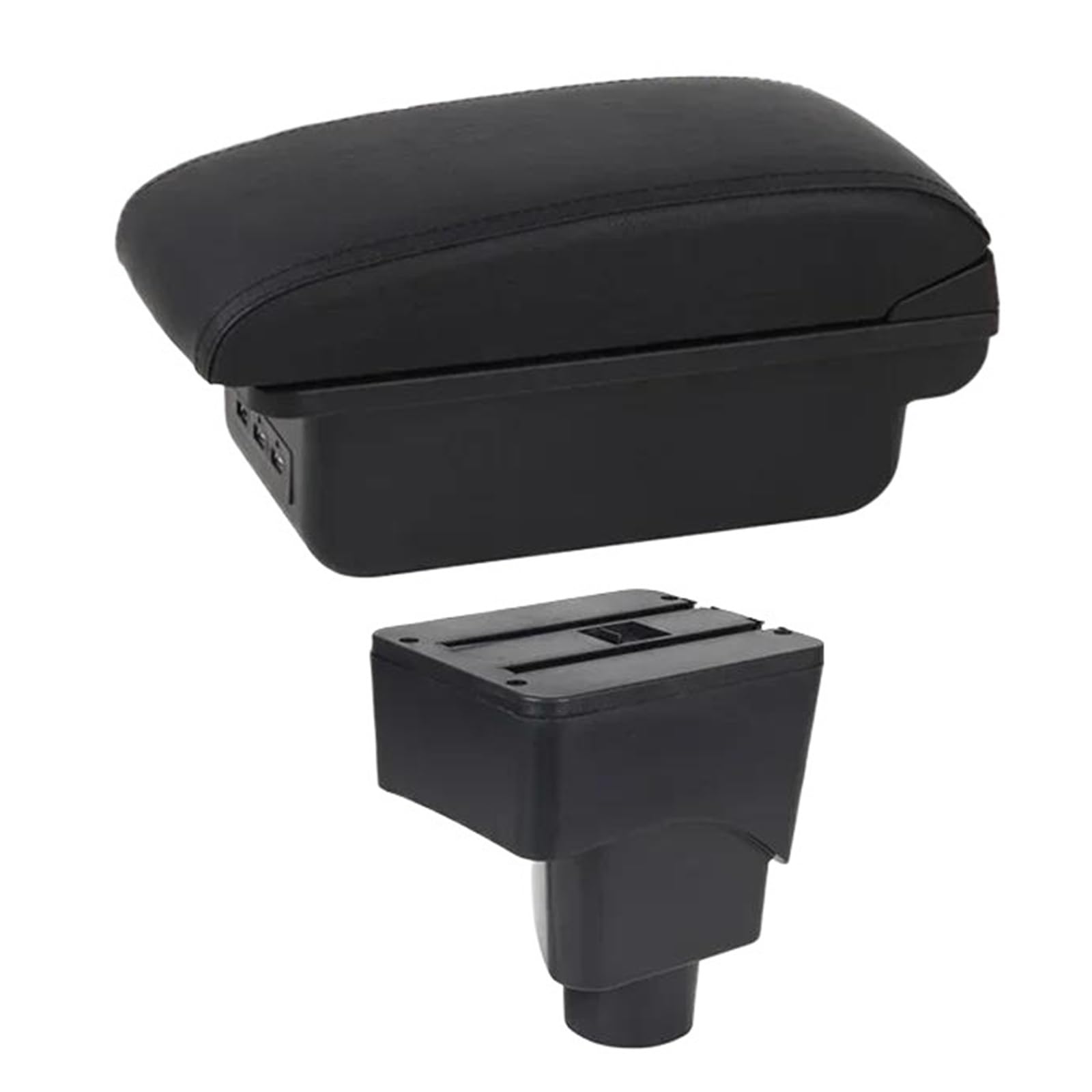 REOKIP Car Armrest Storage Box For Ford For Ecosport 2013 2014 2015 2016 2017 Car Arm Rest Box(C1 Black Line)