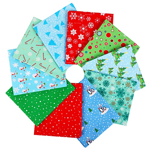 Craftido 10pcs 18”x21”(46x53cm) Fat Quarters Fabric Bundles, Medium Weight 145g, 100% Cotton Fabric for Quilting Sewing