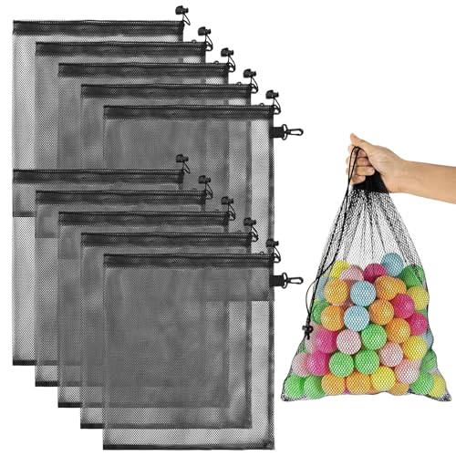 12 Bolsa Malla Negra 40x35cm Bolsa de Red Pequeña Bolsa Malla Natacion Deporte Red Juguetes Niños Playa Almacenamiento Negro para Piscina con Cordon para Viaje Playa Juguetes Gimnasio Deperte