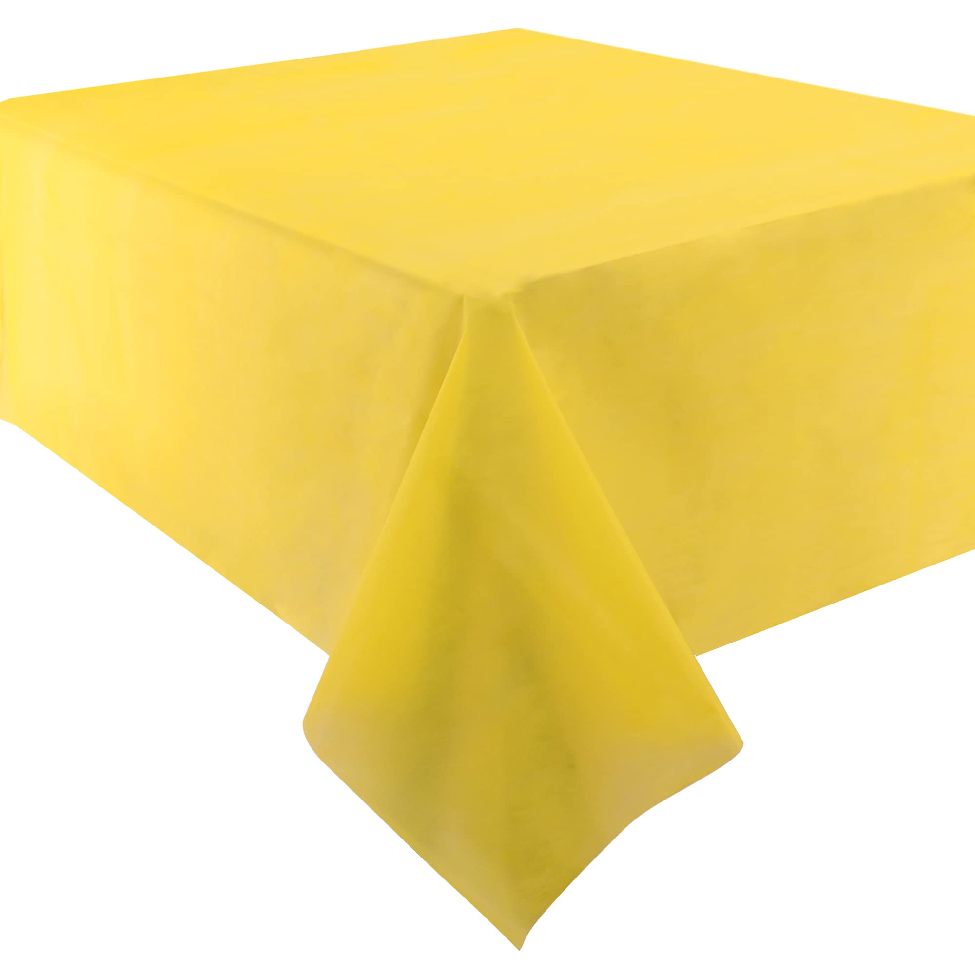 Time to Sparkle 12 Pack Plastic Tablecloths 54" x 108" Plastic Dining Table Cloth Premium Rectangle Table Cover for Parties Wedding Banquet etc Indoor Or Outdoor(Yellow)