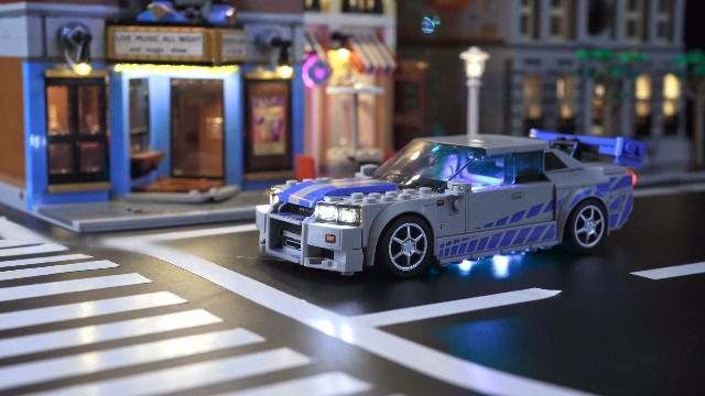 Image of Light Compatible with Lego Fast & Furious Nissan Skyline GT-R R34 | BrickBling Blue Underglow Lights Compatible with Lego Speed Champions 76917 - Not Come With Model